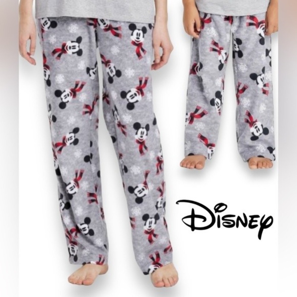 Disney Mickey Mouse Winter Fleece Pajama Pants Unisex XL Holiday Family Matching